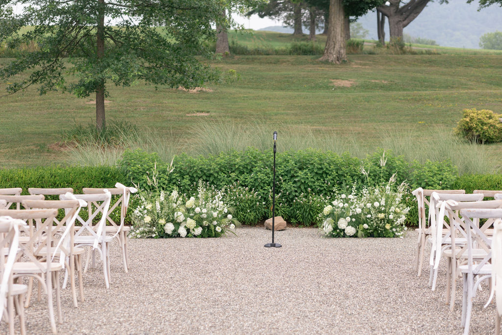 Meadow inspired wedding ceremony site at the Sablewood.